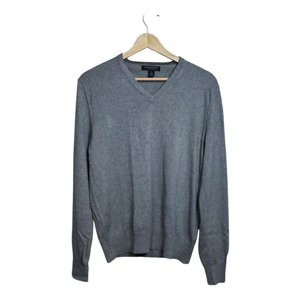 Banana Republic‎ Luxury Blend Mens V Neck Sweater Silk Cashmere Size S